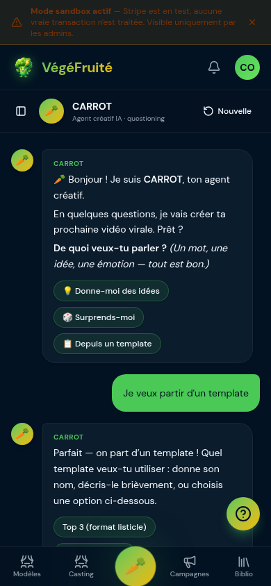 Aperçu de l'écran mobile