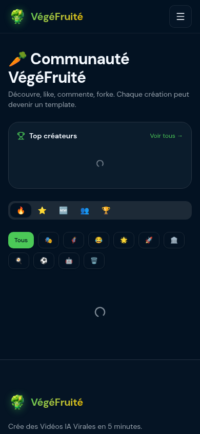 Aperçu de l'écran mobile